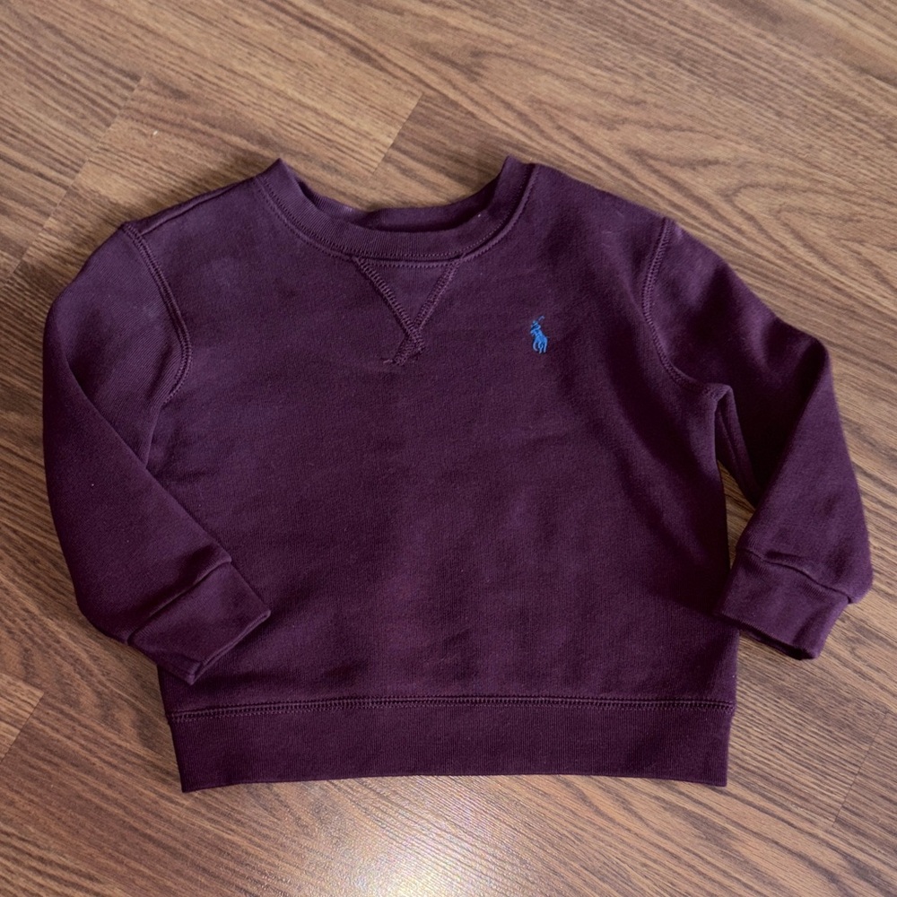SOLD - Ralph Lauren Polo Kids Burgundy Sweatshirt with Blue Logo
